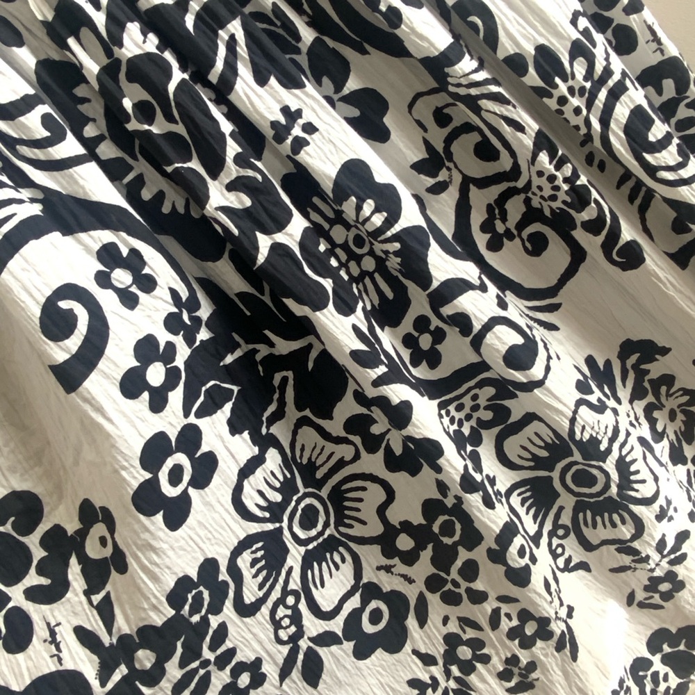 Vintage 90’s Phool Black White Wallpaper Print Cotton Dress Women’s Size XLarge - Picture 14 of 16